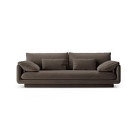SOFA Torino aus Samt ebenholz 3 Sitzplätze - Graubraun, Textil (103/83/220cm) - Micadoni