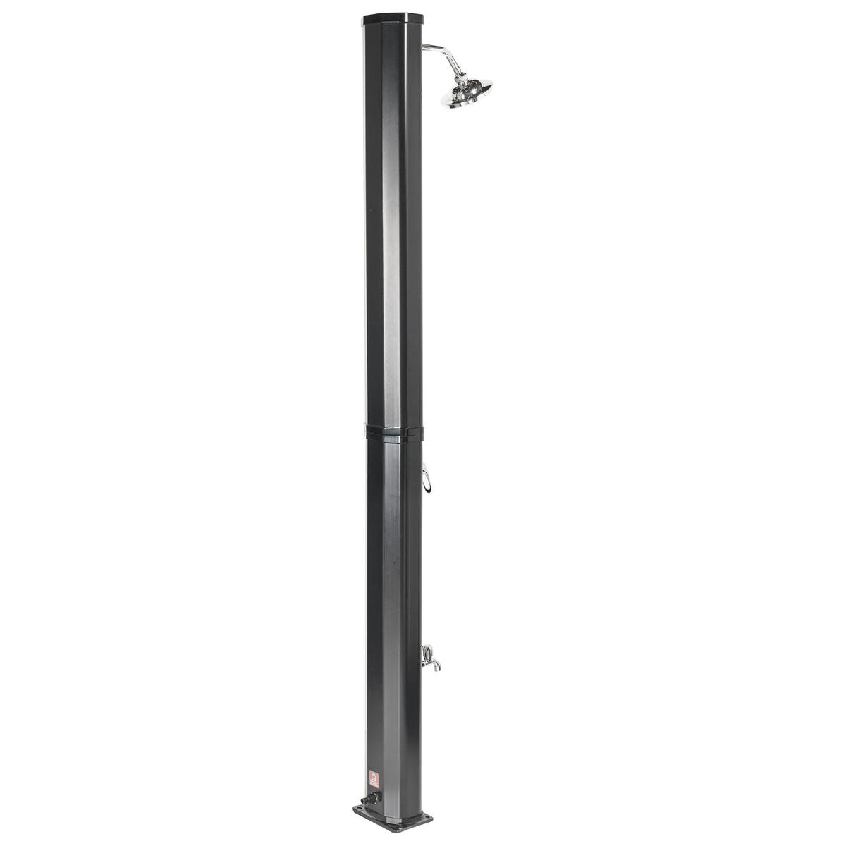 FREISTEHENDE solarbetriebene Gartendusche Schwarz Tuxpam - Schwarz, Kunststoff (18/217/15cm) - Beliani
