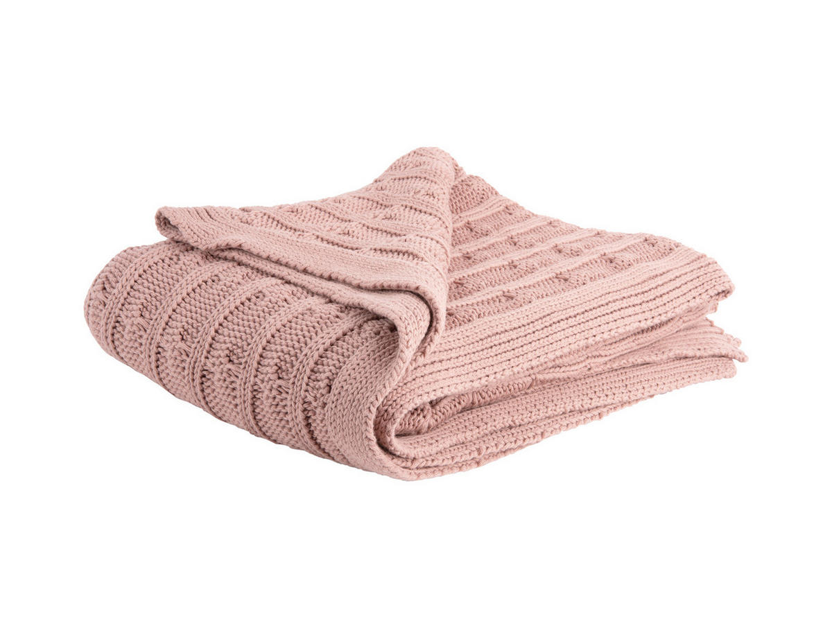 DECKE Cable 170/130 cm - Pink, Textil (130/170cm) - Present Time