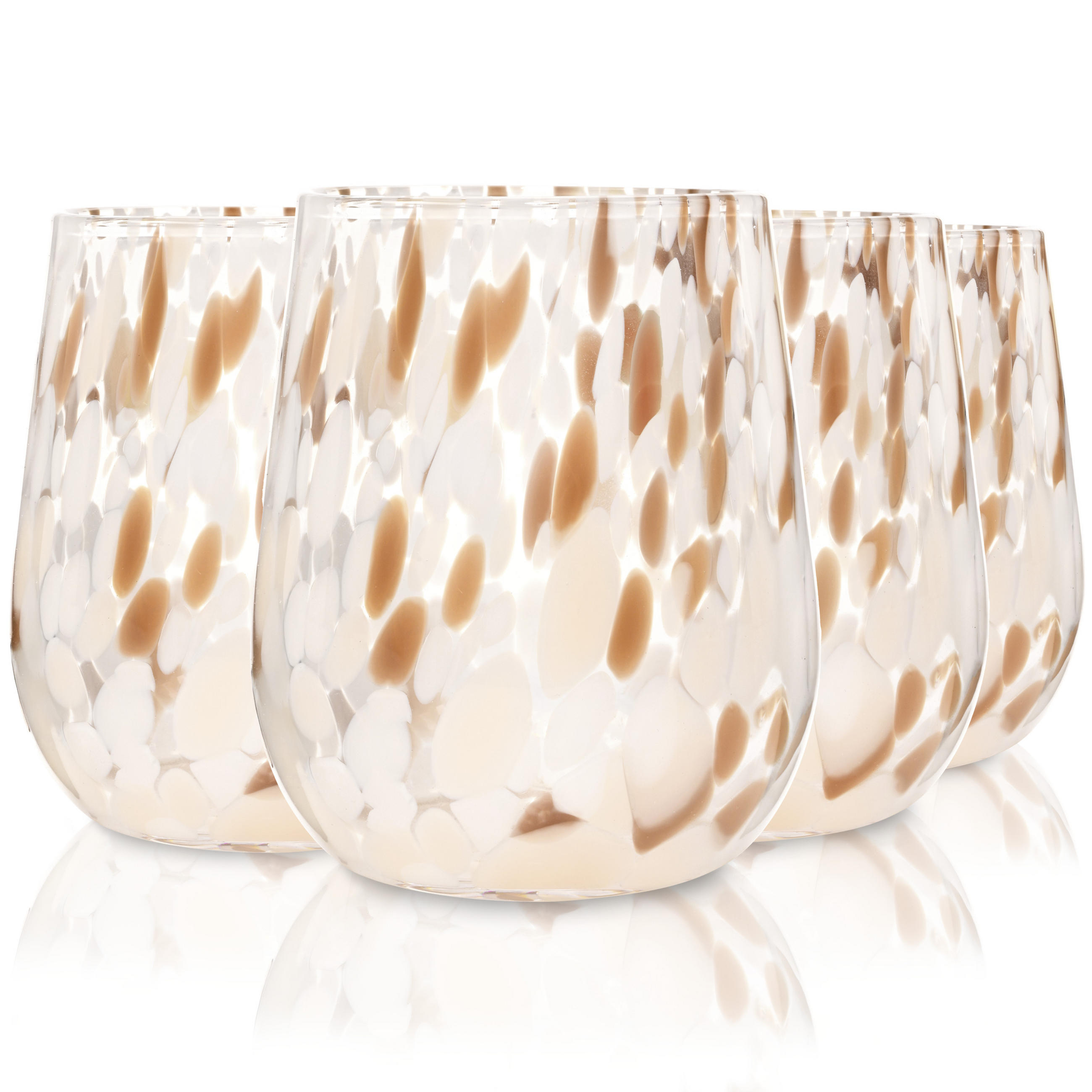 TRINKGLÄSER Set Curacao - 4 teilig - Transparent/Beige, Glas - Sänger