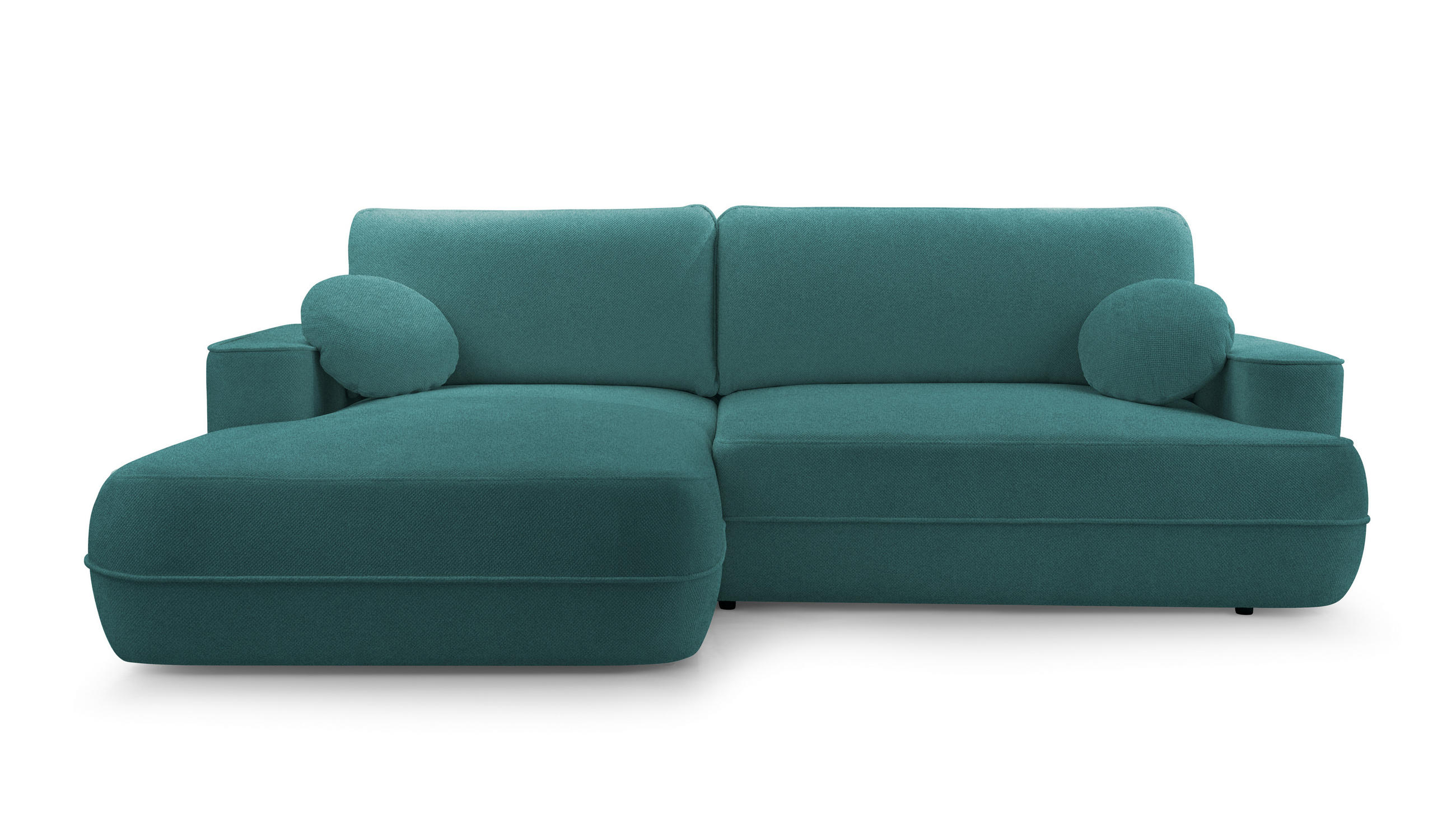 ECKSOFA FUGO Boucle Blau L - Links - Blau/Schwarz, Kunststoff/Textil (168/260cm) - Luxkor24