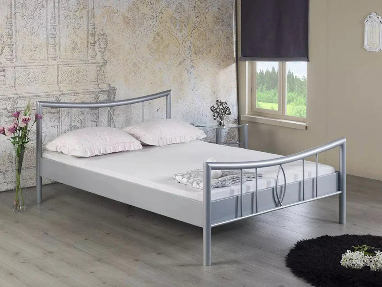 METALLBETT Luisa / 90 x 200 cm / schwarz - Schwarz, Metall (90/200cm) - BED BOX