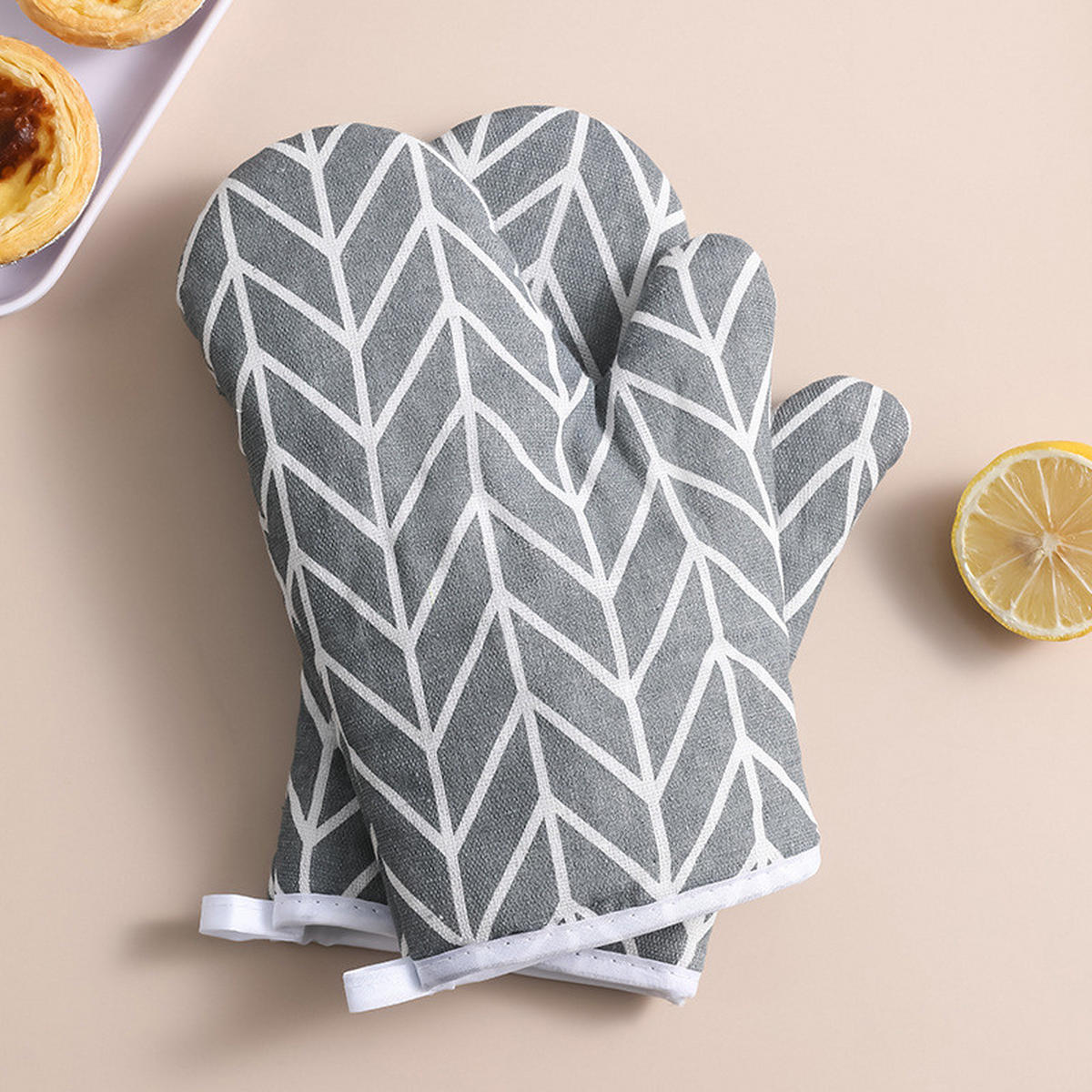 OFENHANDSCHUHE - 13 x 26 cm - Grau - 2 Stück - Grau, Textil (26/13cm)
