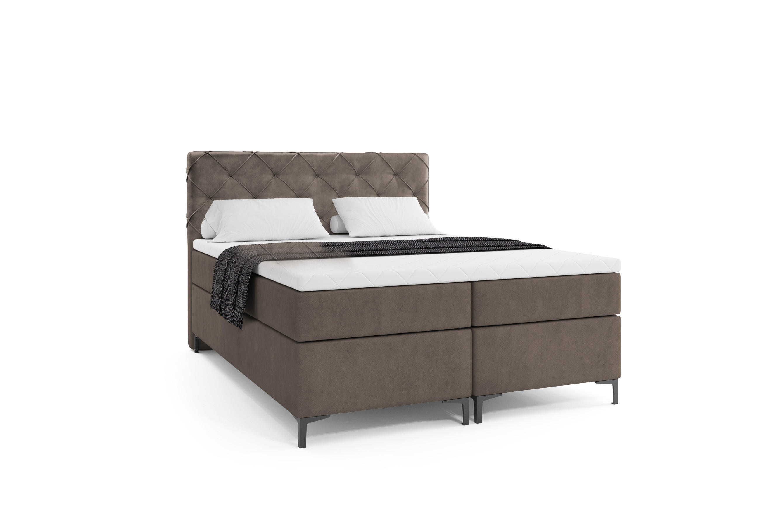 BOXBETT SEVILLA PLUS 160 x 200 Braun - Braun, Textil/Metall (160/200cm) - VLR BEDS