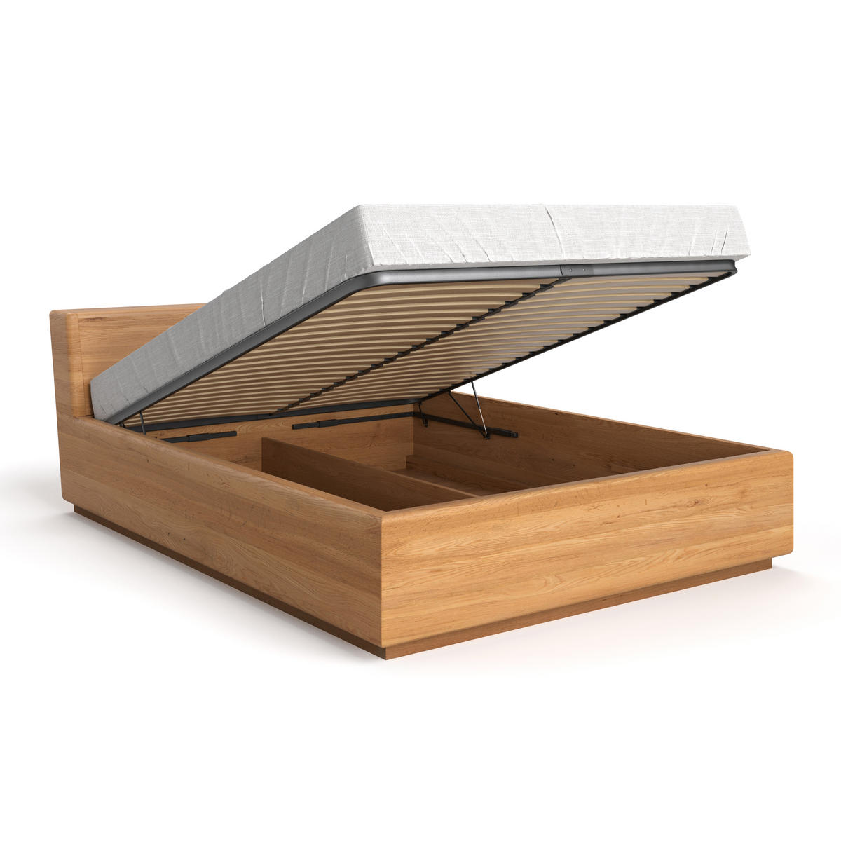 MASSIVHOLZBETT Calma Tilt aus Eiche mit Bettkasten 140x220 cm - Eichefarben/Naturfarben, Holz (140/220cm) - Danzz