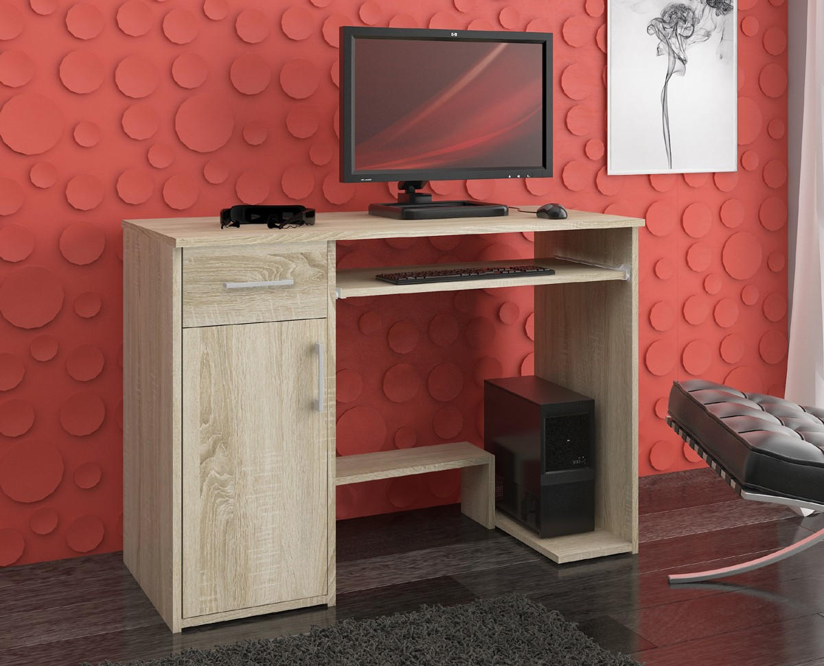 SCHREIBTISCH Sonoma-Eiche 90x50x74 cm - Silberfarben/Sonoma Eiche, Holzwerkstoff/Kunststoff (50/90/74cm) - Akord