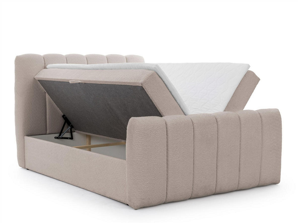 BOXBETT Denis Premium - Hellgrau, Holzwerkstoff/Textil (160/200cm) - Fun Möbel