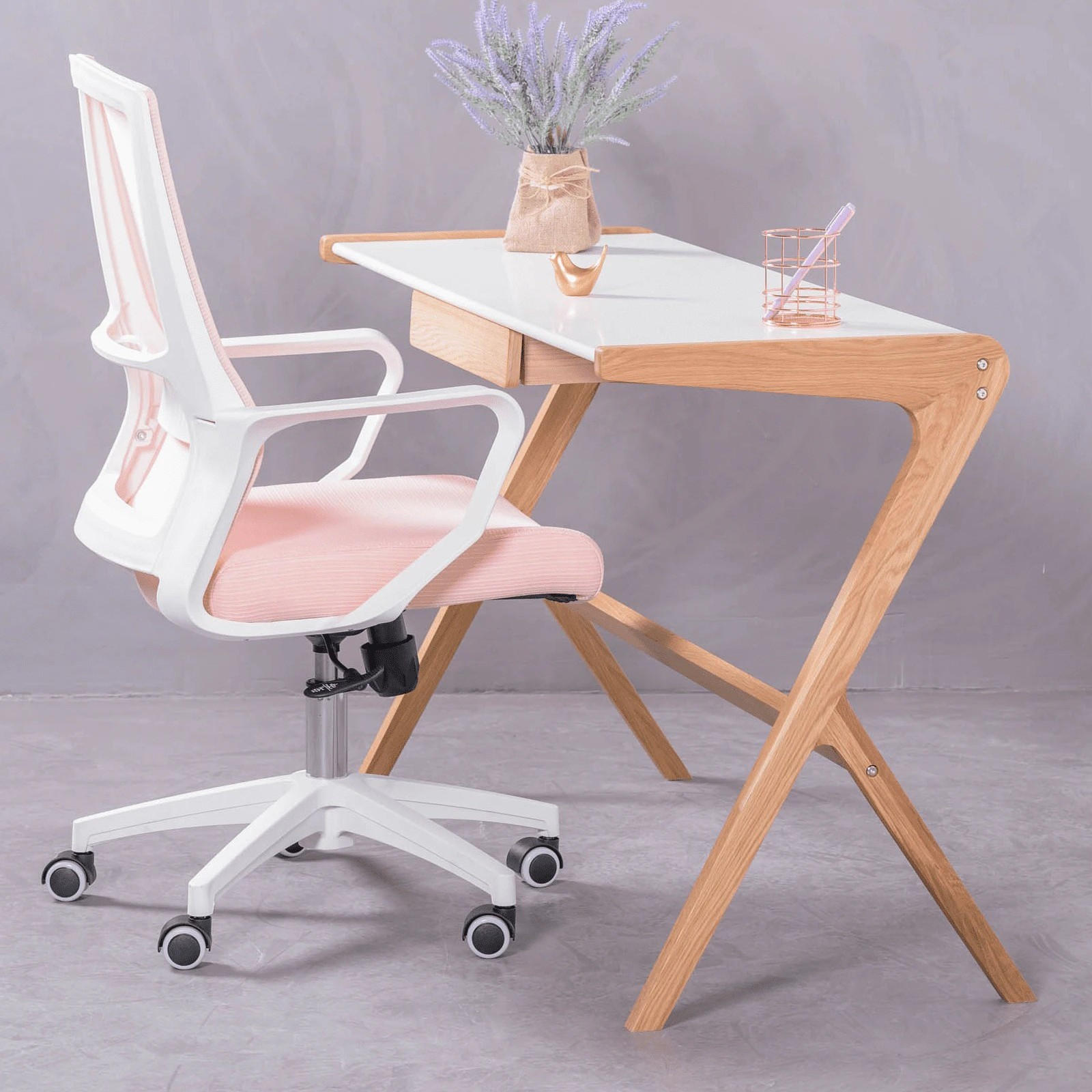 SCHREIBTISCHSTUHL Textil Pink - Pink, Textil (60/100/58cm) - Nest Dream