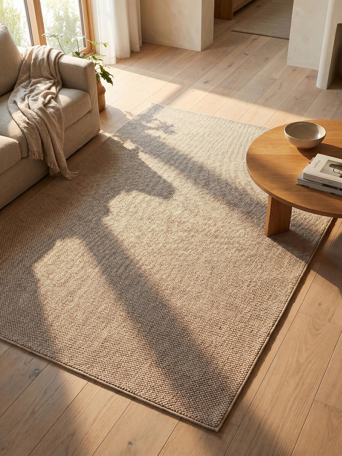 TEPPICH Flachgewebe LANGAU in Beige, meliert, 120 x 170 cm - Beige, Textil (170/120cm) - KADIMA DESIGN