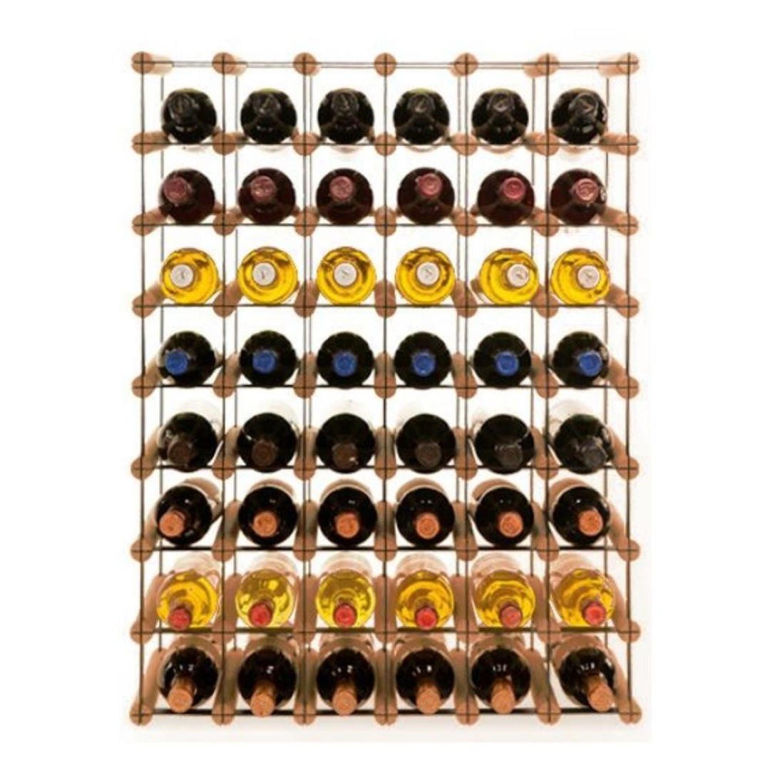 WEINREGAL Vinotega Mod Metal 82,5x62,5x24,5 cm 6x8 Flaschen Massives Kiefernholz Braun Geölt - Braun, Holz (62.5/82.5/24.5cm) - PROREGAL