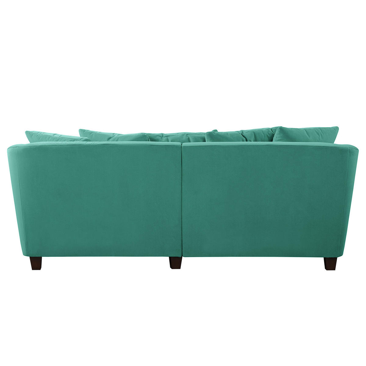 BIGSOFA - Türkis/Braun, Holz/Textil (250/80/125cm) - home24