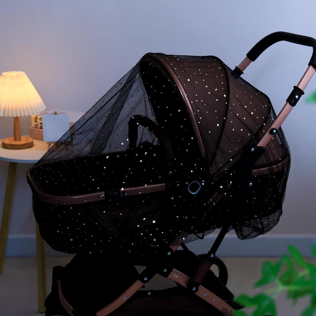 KINDERWAGEN-MOSKITONETZ Sternmuster Schwarz - Schwarz, Textil - Weltevree