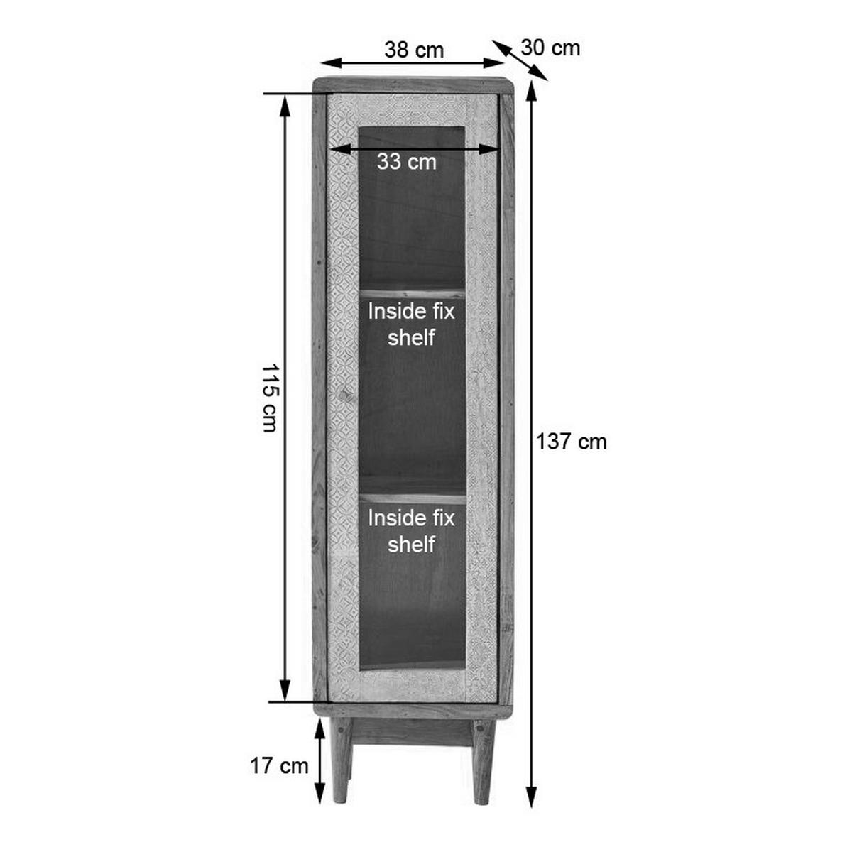 MASSIVER MIDISCHRANK - Akazie massiv - Ecru / Akazie - Akaziefarben, Holz/Metall (38/137/30cm) - home24