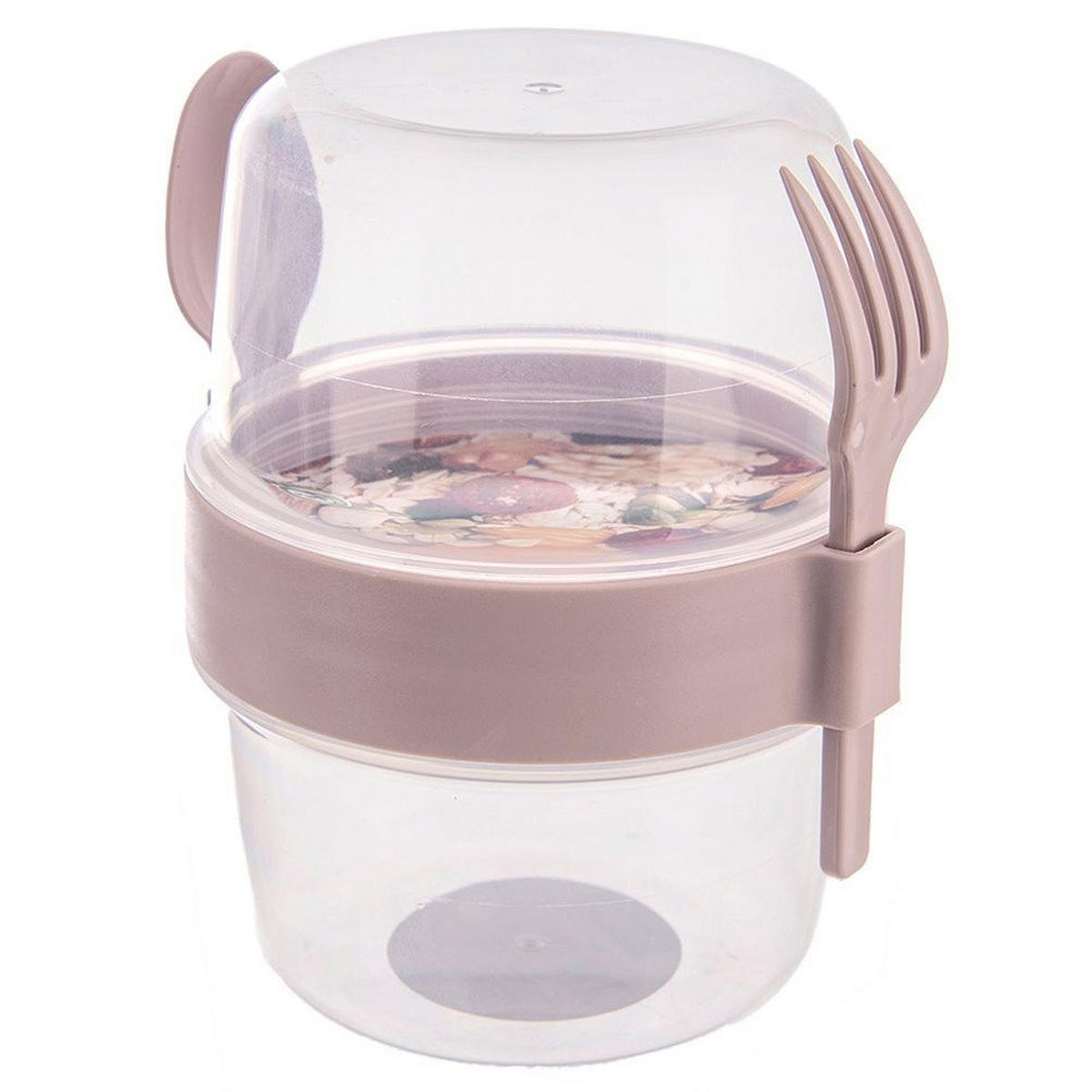 JOGHURTBECHER mit Löffel für die Lunchbox 370 ml - Creme, Kunststoff (10.5/13.5/12.5cm) - Orion 