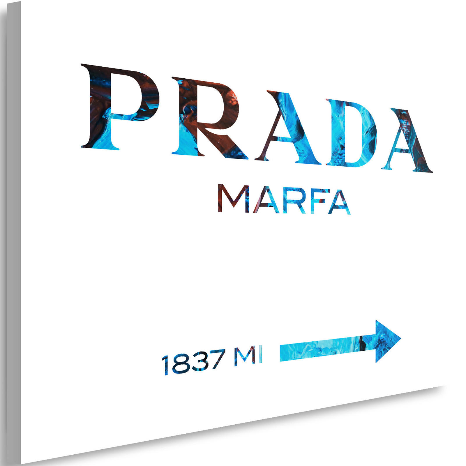 WANDBILD mit aufschriften blau - Blau, Textil (60/40cm) - Feeby