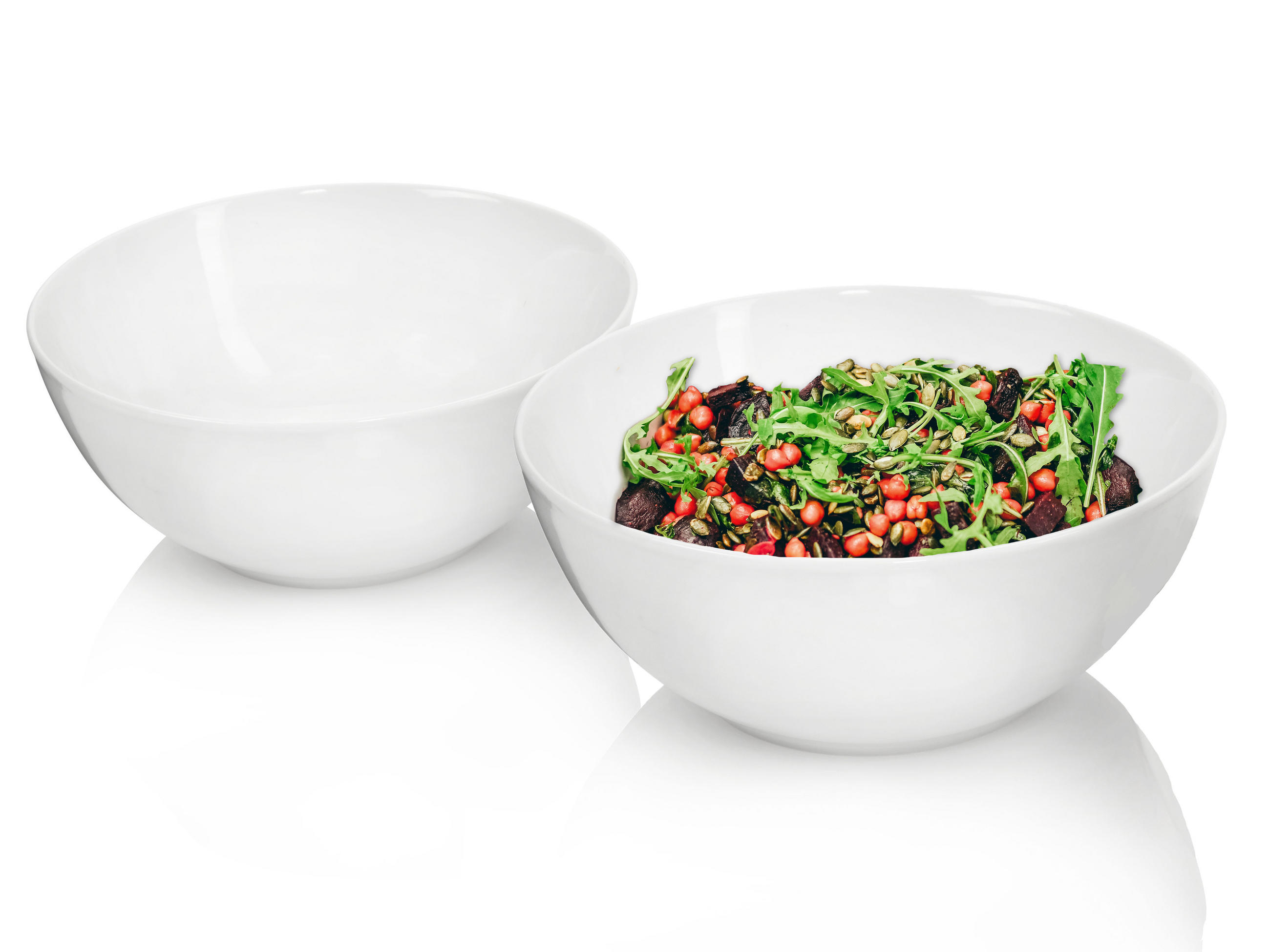 SERVIERSCHALEN SET SUNFORT -2 teilig aus Porzellan - Weiß, Keramik (12cm) - Sänger