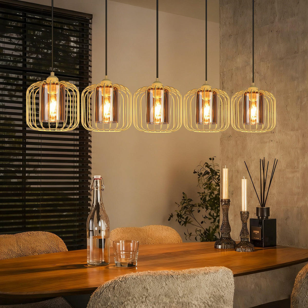 PENDELLEUCHTE BERLIN Ⅲ 100/20/155 cm - Gelb, Metall (100/20/155cm) - Nettlife