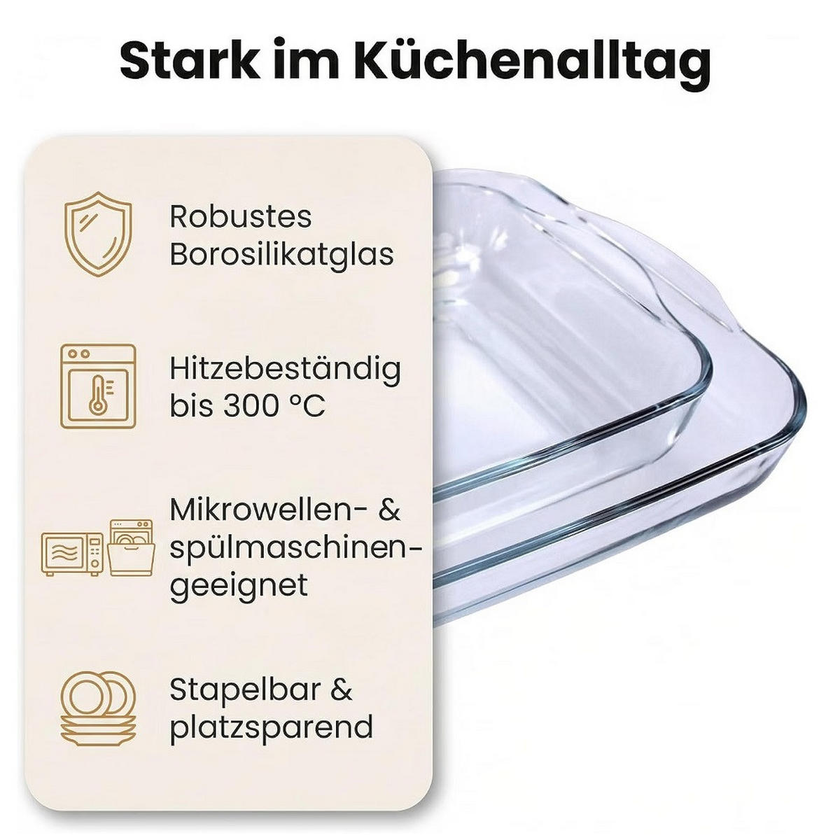 OFENSCHALEN 2er Set eckig 28x28/22x22 cm - Transparent, Glas (28/28cm) - Der-Porzellan-Laden