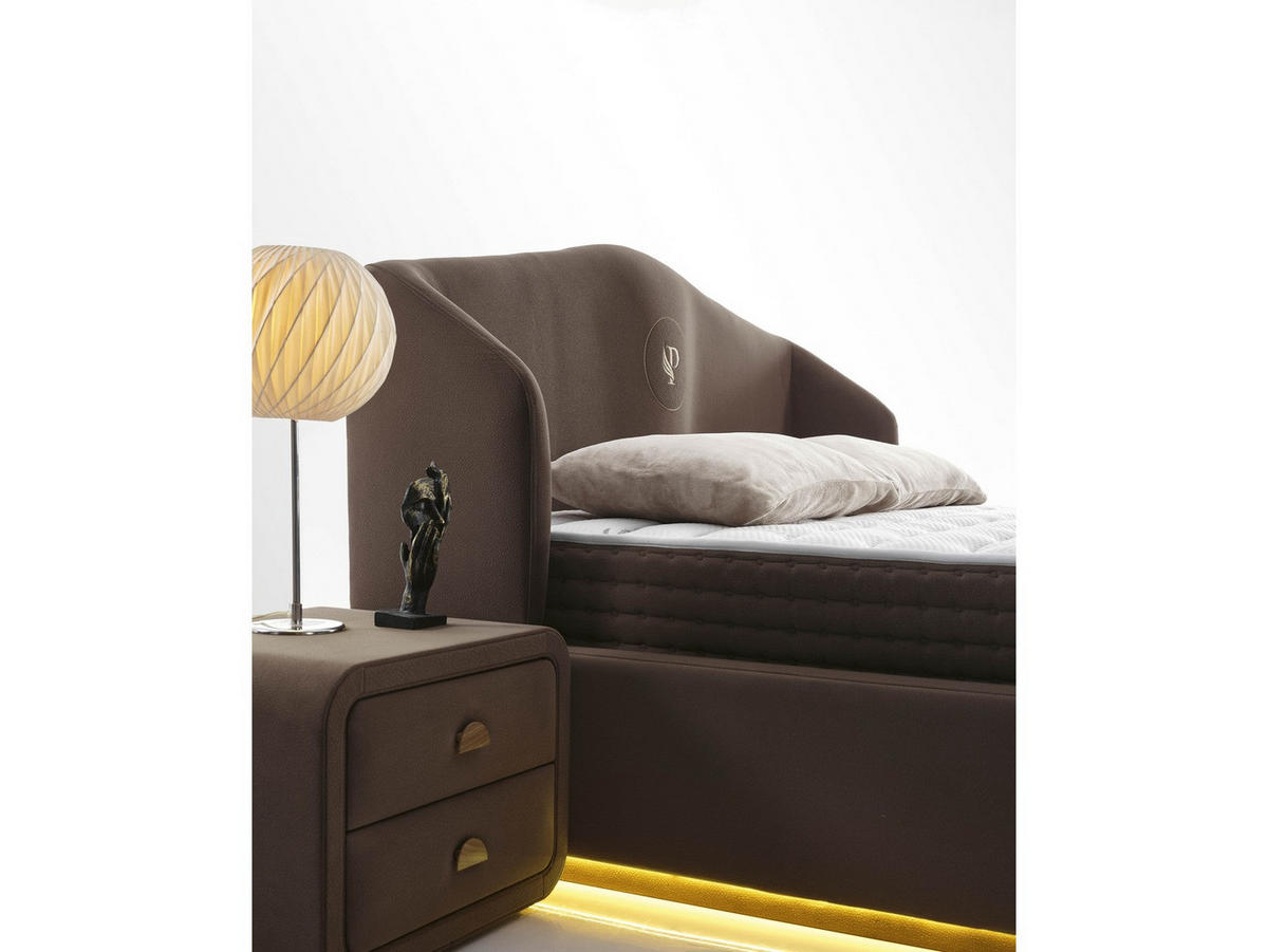 POLSTERBETT Pandora Bett Set 140x190 Braun - Braun, Textil/Metall (140/190cm) - Villa Möbel