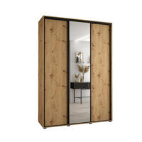 SCHWEBETÜRENSCHRANK 235,2/170/60 3-türig - Schwarz/Eiche Artisan, Holz/Metall (170/235/60cm) - Abiks Möbel