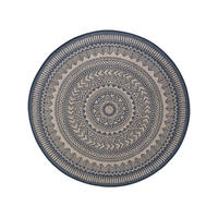 OUTDOORTEPPICH Metro Blau ø 120 cm rund - Blau, Textil (120/120cm) - benuta Nest