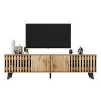 LOWBOARD 180/40/55 cm aus Spanplatte mit 8 Ablagefächern Natur - Hellbraun, Holzwerkstoff (180/55/40cm) - Modenvie
