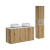 BADMÖBEL-SET 7 Teile - Nova Oak N BM104 in Coast Evoke Oak / Weiß - Eiche Wotan/Goldfarben, Holz/Metall (120/140/40cm)