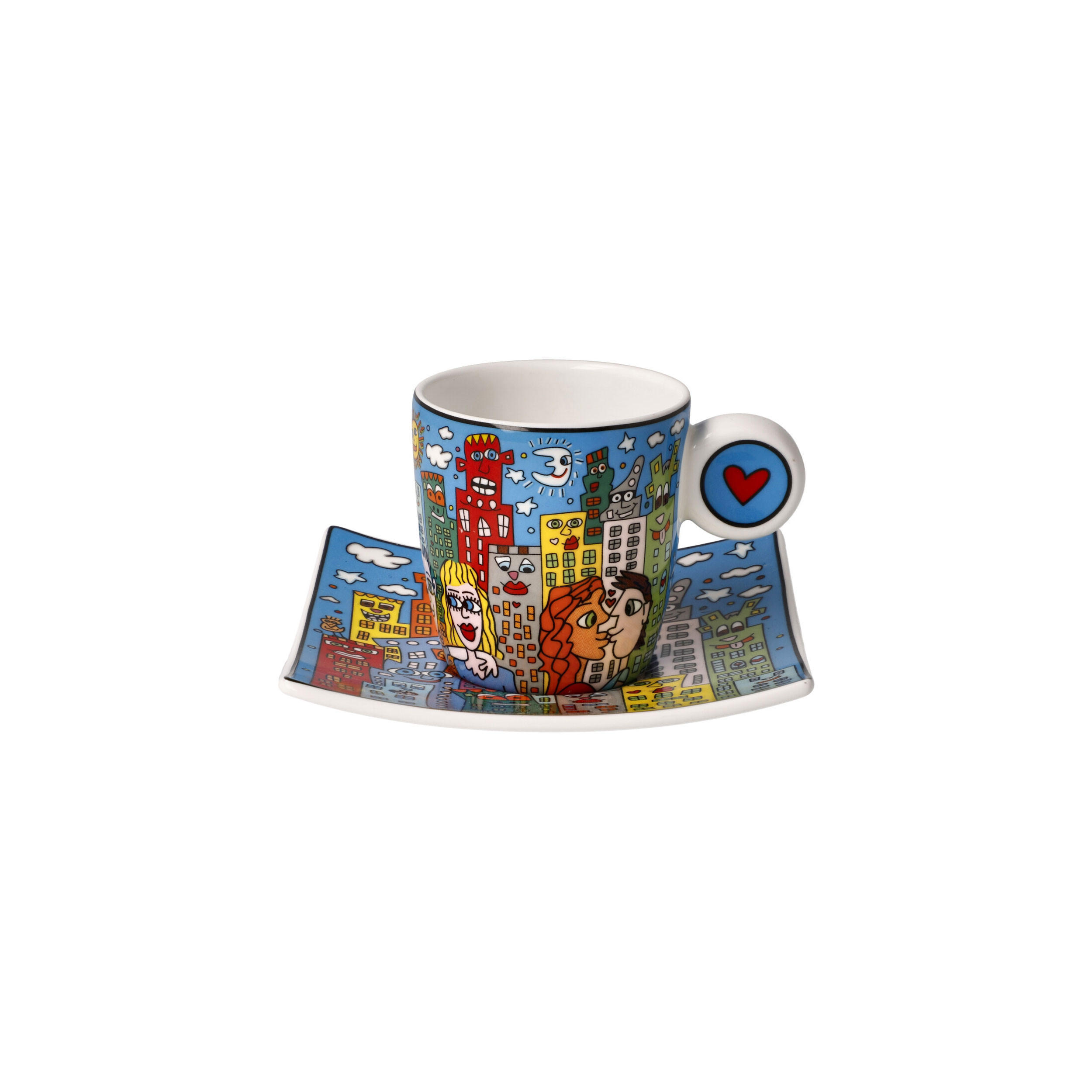 ESPRESSOTASSE James Rizzi - Summer in the City, Fine Bone China, Bunt, 0.25 L - Multicolor, Keramik (0.1L) - Goebel