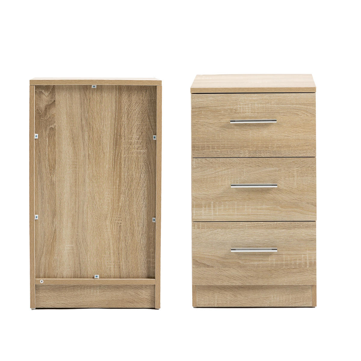 NACHTTISCH Naturfarben 37.6/35.2/65.5 cm 2er-Set - Naturfarben, Holz (37.6/65.5/35.2cm) - PANGIVO