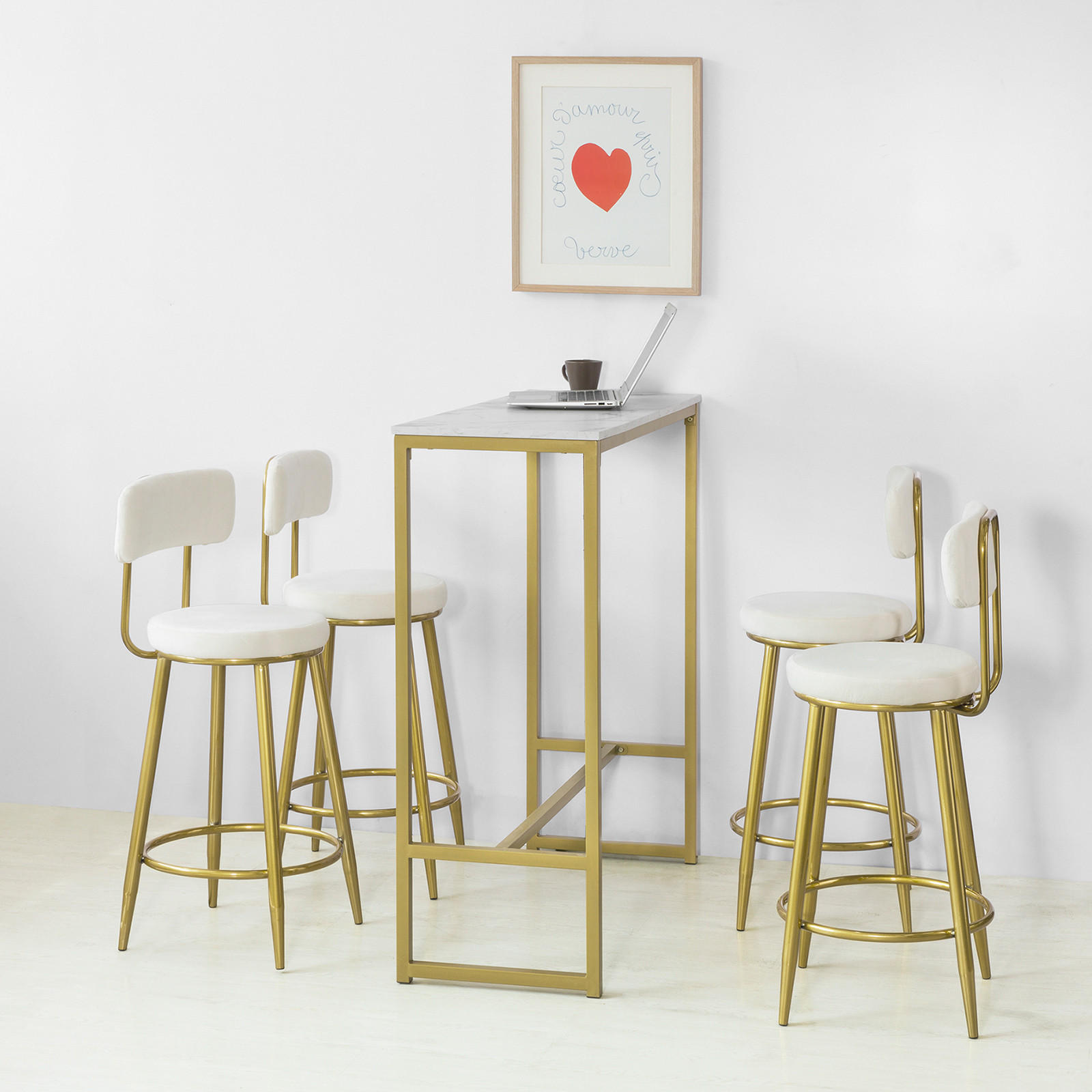 BARTISCH Goldfarben - Goldfarben, Holzwerkstoff (100/106/40cm) - SoBuy