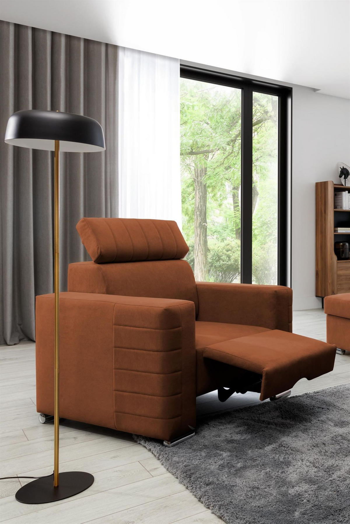 SESSEL Canton In Camelia - Rotbraun, Holzwerkstoff/Textil (94/92/93cm) - Fun Möbel