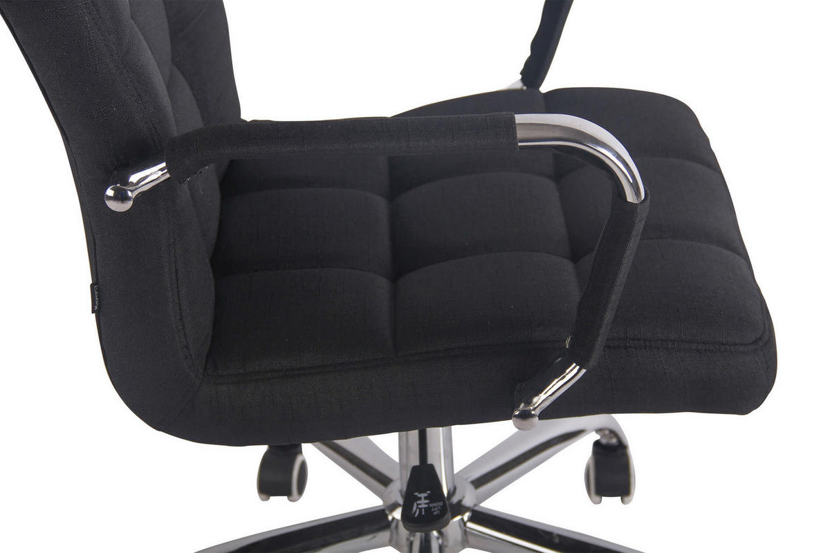 BÜROSTUHL Deal, Stoff Schwarz - Schwarz, Textil/Metall (56/104/62cm) - TPFLiving