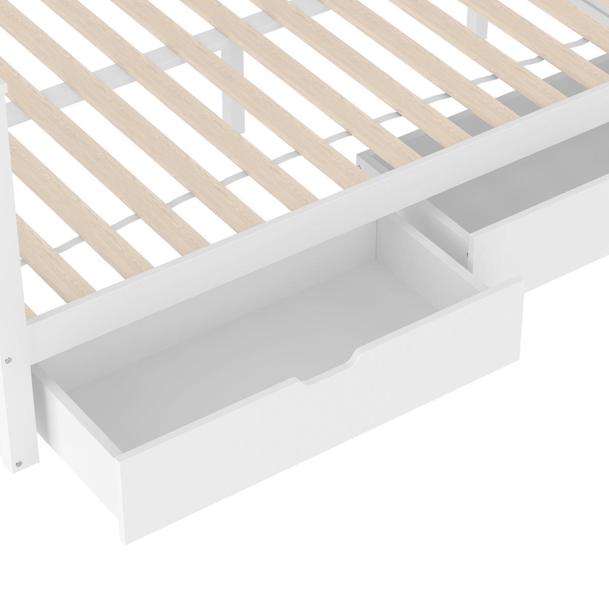 ETAGENBETT 90x200cm + 140x200cm Weiß Schubladen Stauraum multifunktional - Weiß, Holz (140/200cm) - FLIEKS