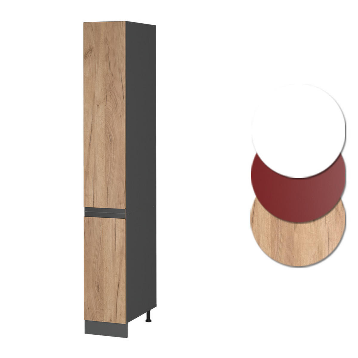 APOTHEKERSCHRANK R-Line Goldkraft Eiche 30 cm J-Shape - Honigeiche/Anthrazit, Holzwerkstoff (30/206.8/57.2cm) - Vicco