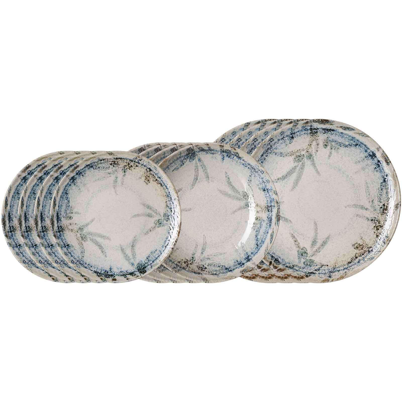 TELLER-SET Todi blau 12er Set - Blau, Keramik (2/2/2cm) - Ritzenhoff Breker
