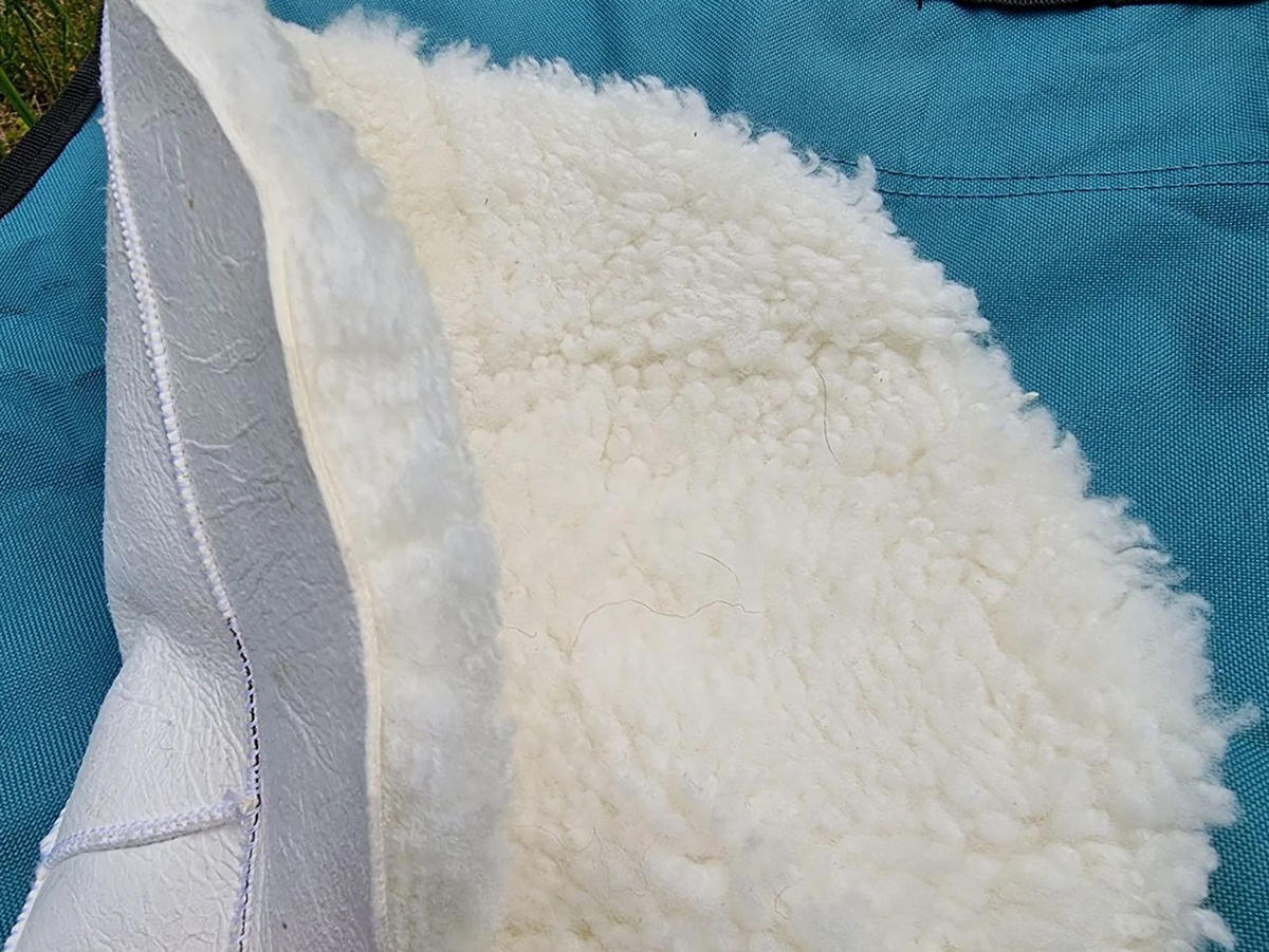 SITZAUFLAGE Lammfell Patchwork natur vernäht weich 37x37 cm Weiß Rund - Weiß, Fell (37/37cm) - Provellus