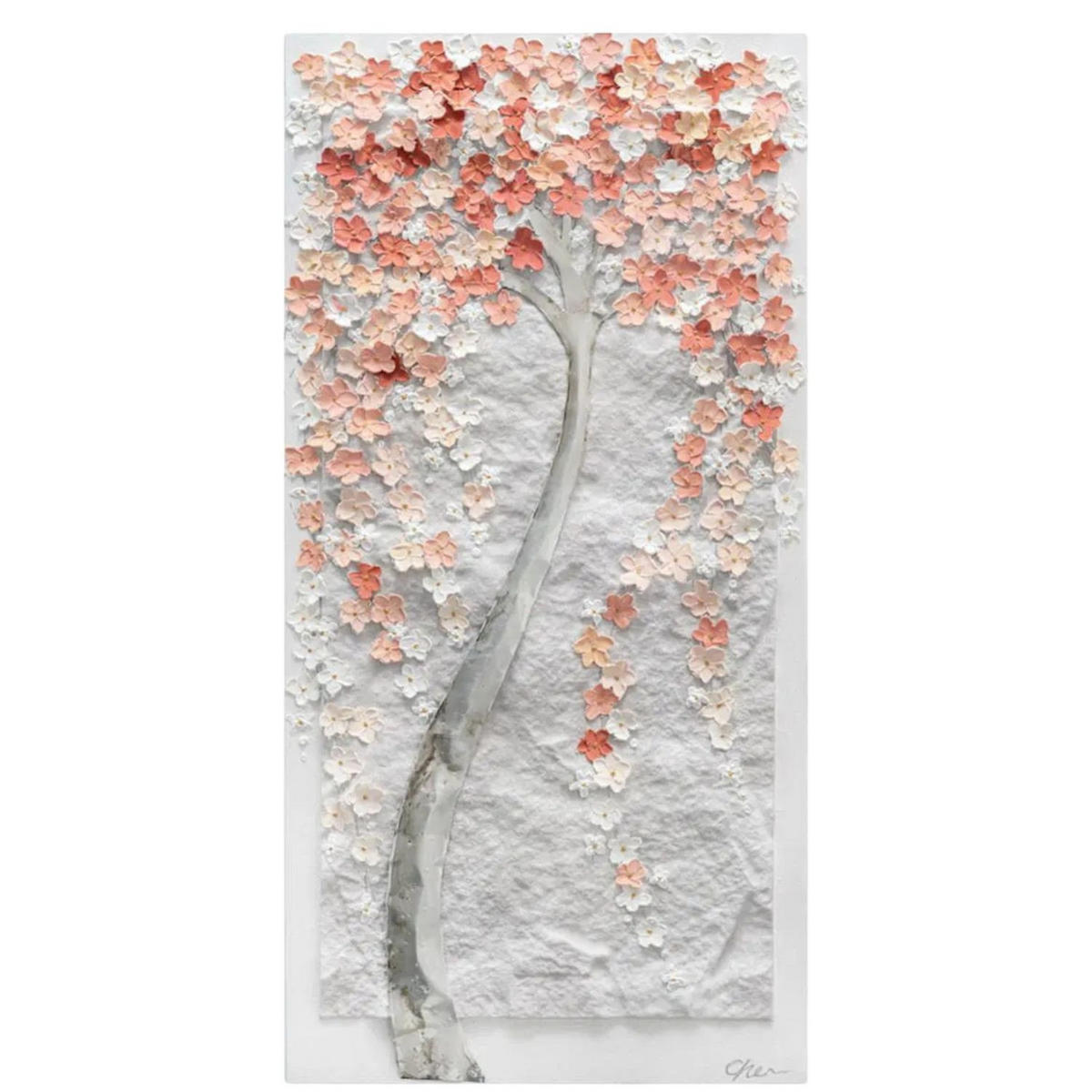 ACRYLBILD HANDGEMALT 50/100 cm - Pink/Weiß, Holz/Textil (50/100cm) - KUNSTLOFT