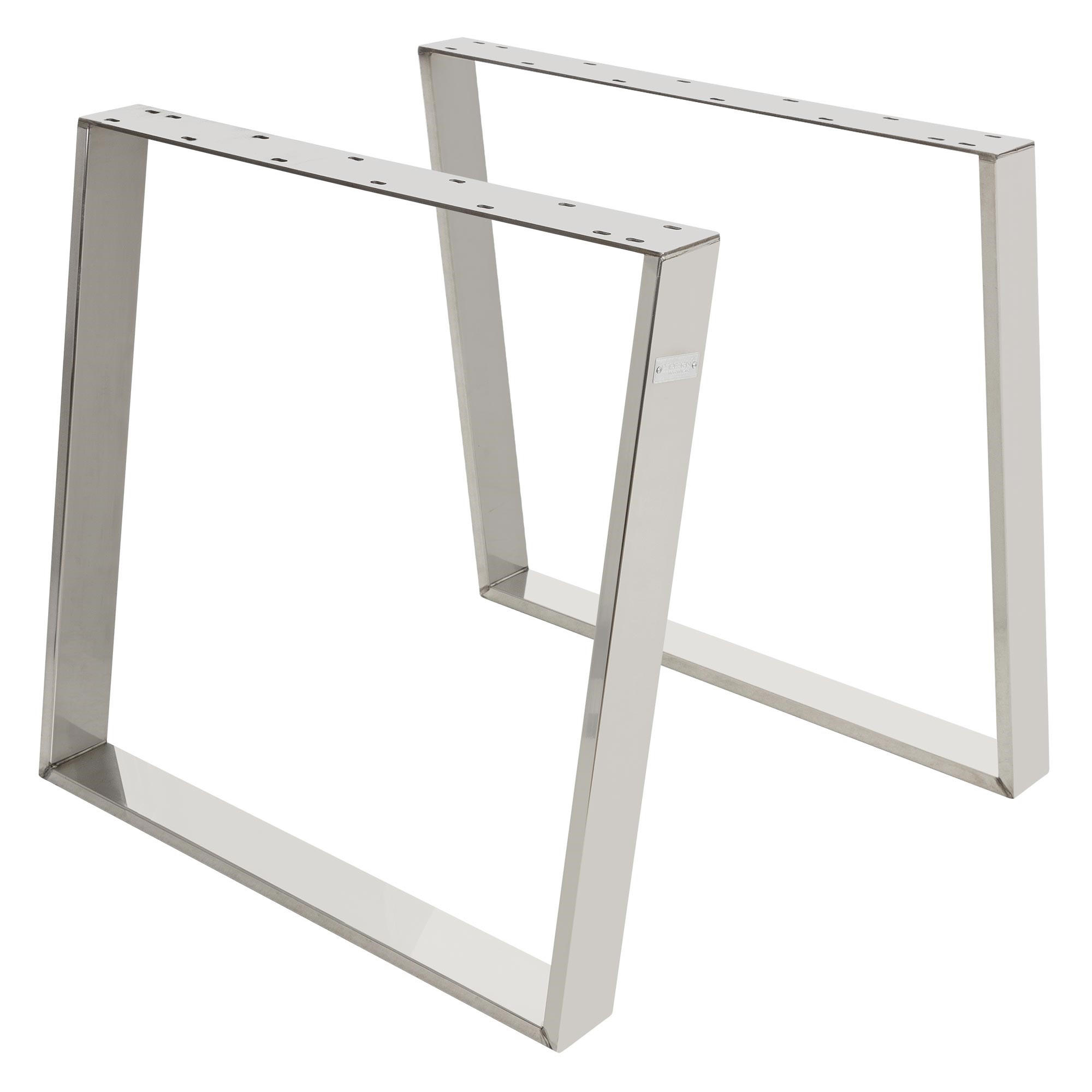 TISCHBEINE 2er Set 80GRAD 75 x 72 cm Silber - Silberfarben, Metall (75/8/72cm) - ML-DESIGN