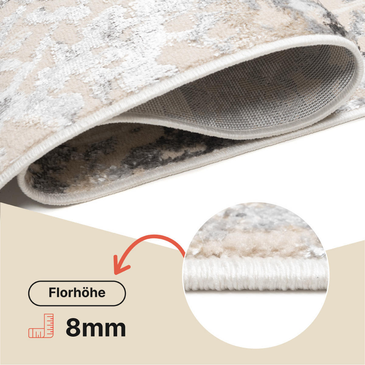 TEPPICHLÄUFER CRYSTAL beige abstrakt 70/150 cm - Beige, Textil (70/150cm) - Tapiso