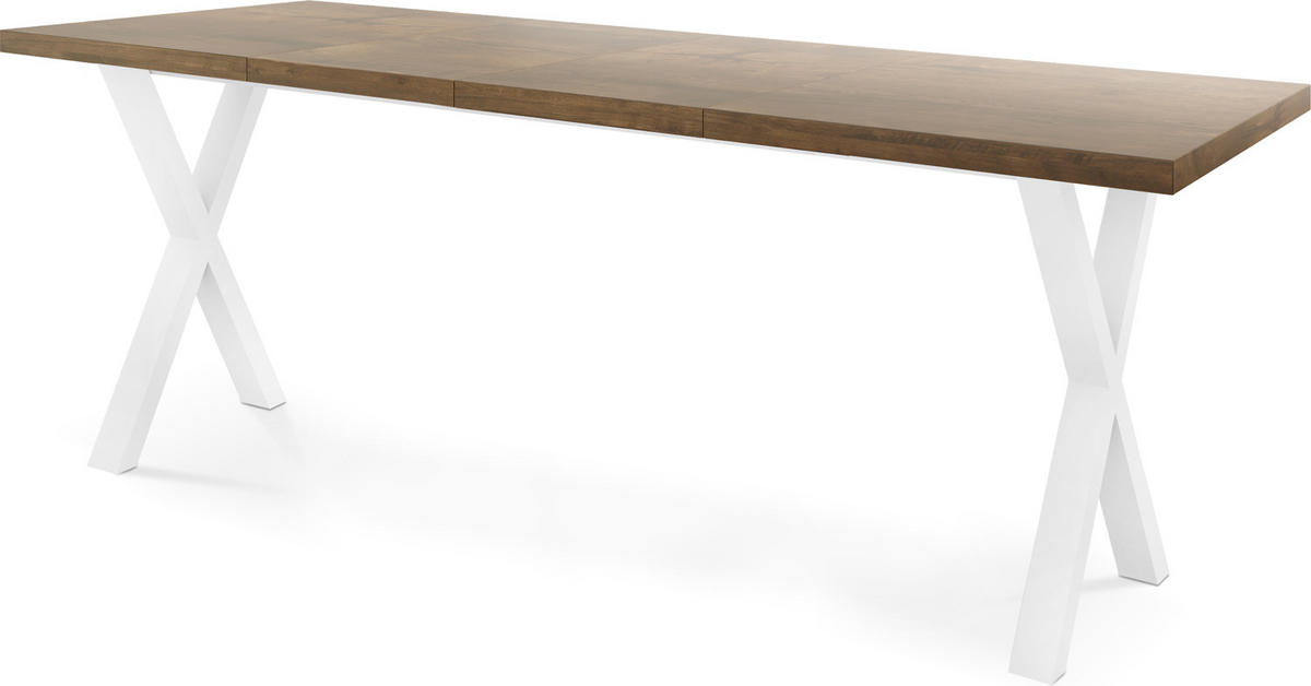 ESSTISCH Luiza rechteckig ausziehbar, Lefkas Eiche 140-240/80/76 cm - Alteiche/Weiß, Holzwerkstoff/Metall (140/80/76cm) - WFL GROUP