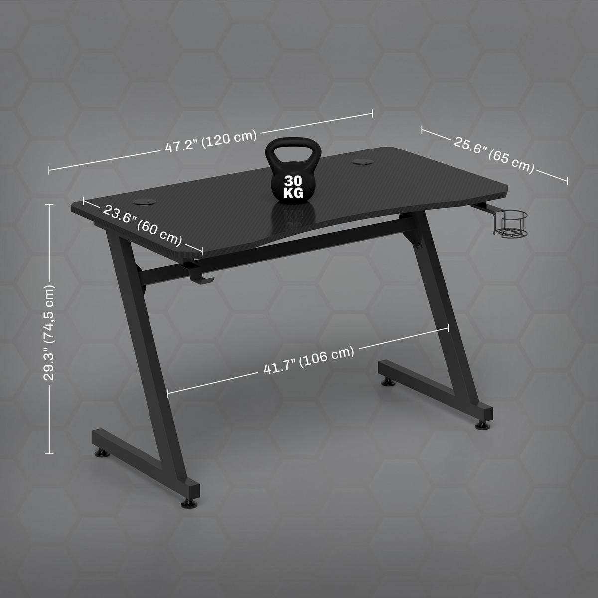 BÜROTISCH Schwarz 1 Stück - Schwarz, Holzwerkstoff (65/120/74.5cm) - GiPP