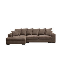 ECKSOFA Mit Schlaffunktion Und Bettkasten Couch L-form Gabon Stoff Zoom Braun Links - Braun, Holz (155/285cm) - Kaiser Möbel