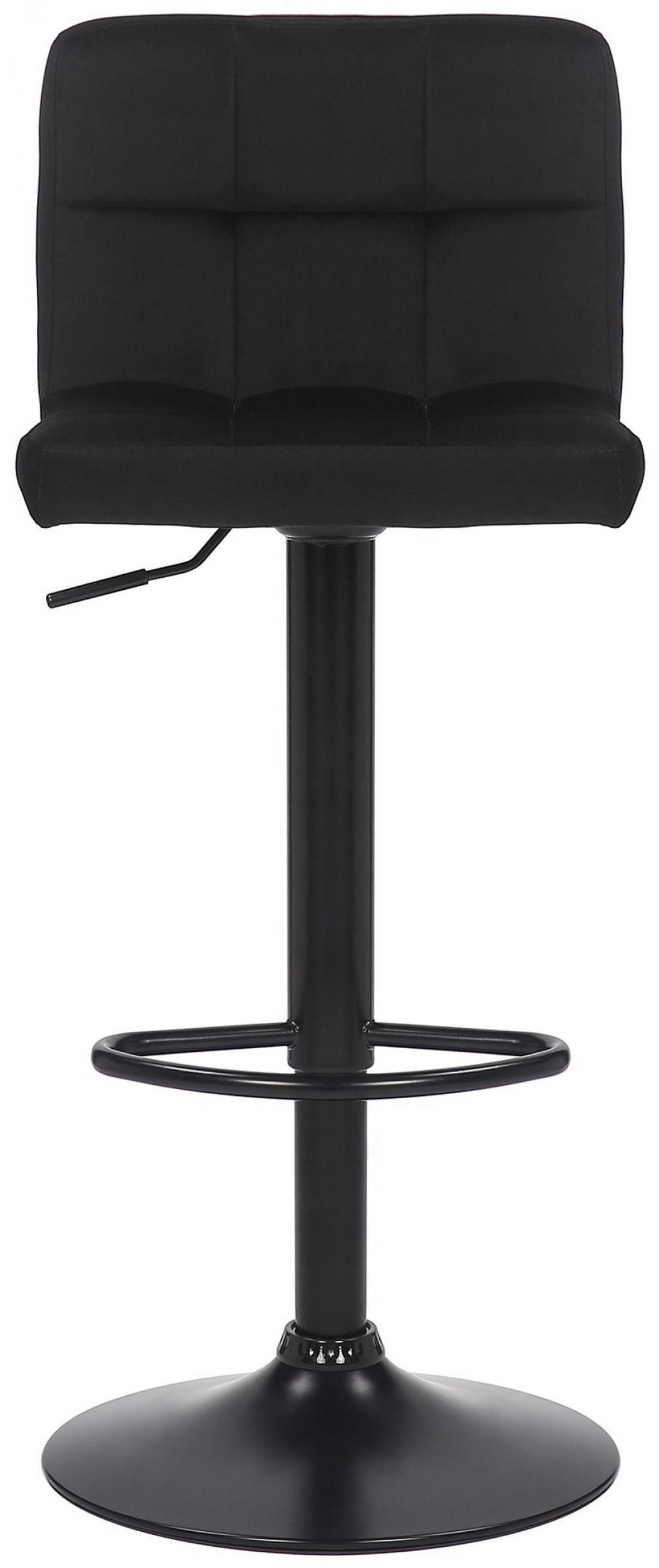 BARHOCKER 4er Set Samt Schwarz - Schwarz, Textil/Metall (40/85/40cm) - CLP
