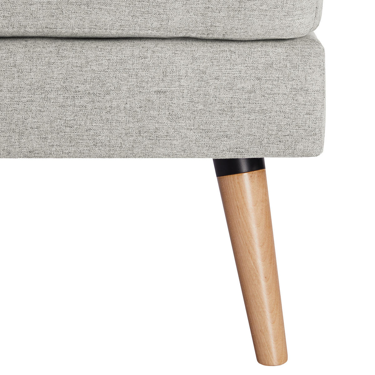POLSTERHOCKER - Hellgrau, Birkenholz/Textil (72/47/49cm) - home24