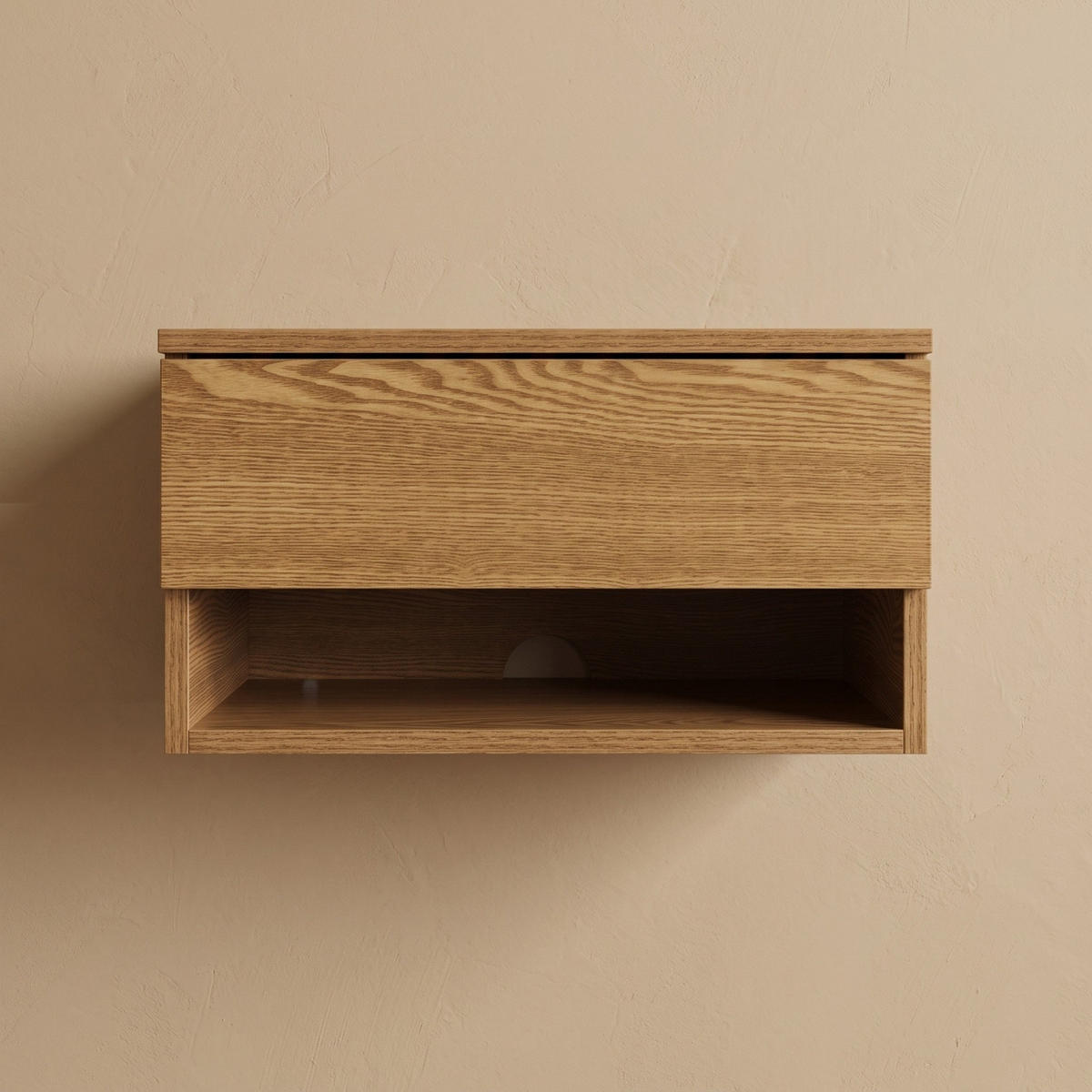 WAND-NACHTTISCH mit Schublade und Regal 40/30/21,5 cm - Braun, Holzwerkstoff (30/21.5/40cm) - SCENA LIVING