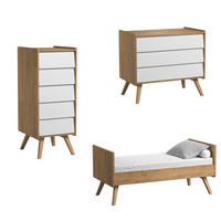 BABYZIMMER 3-teilig Holz und Weiß - Weiß, Holzwerkstoff (145/103/75cm) - Petits-meubles