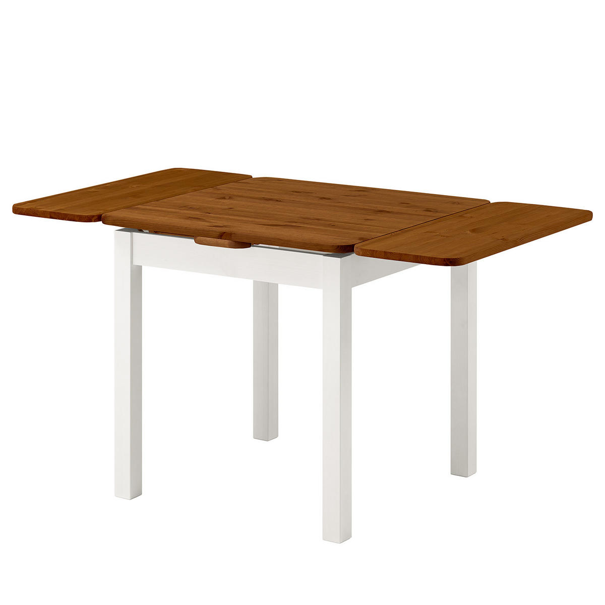 ESSTISCH mit ansteckplatten - Kiefer massiv - Bernsteinfarben/Kieferfarben, Holz (77/77/74cm) - home24