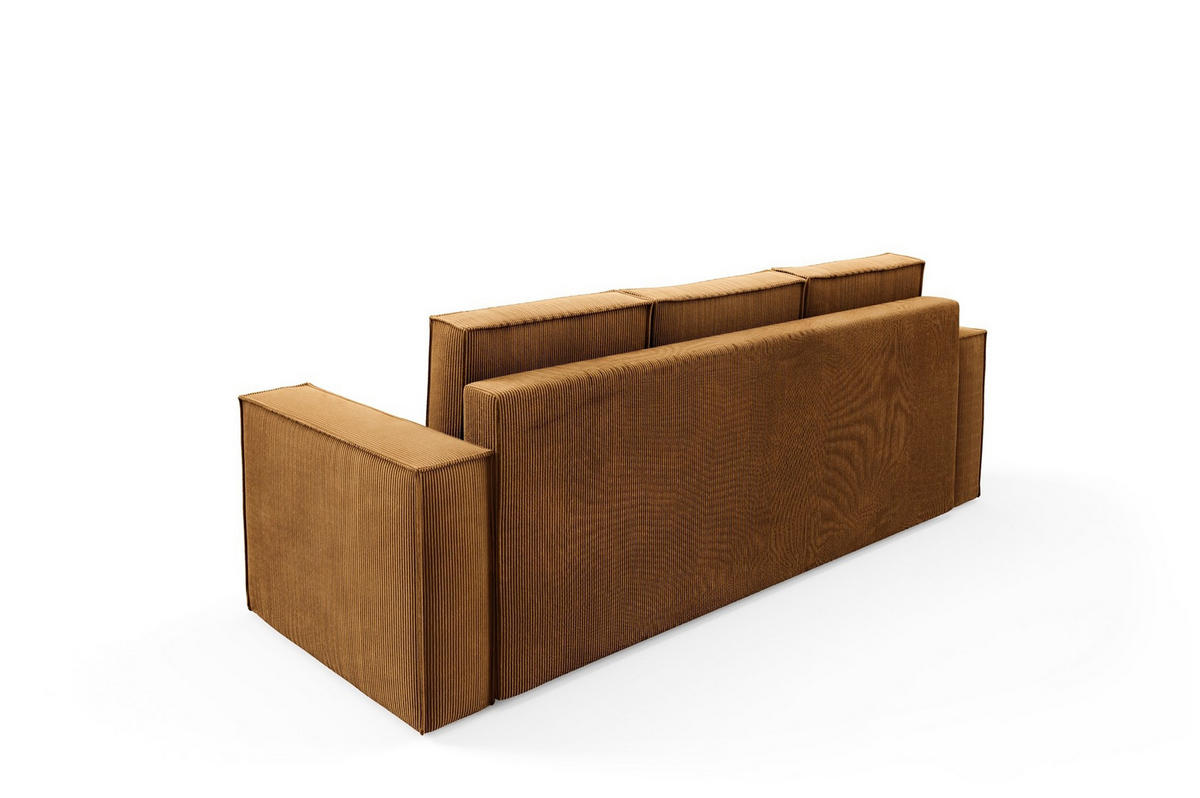 SOFA Roda Gelb, Kordsofa mit Schlaffunktion - Gelb, Holzwerkstoff/Textil (248/93/96cm) - Bettso
