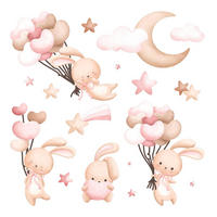 WANDAUFKLEBER 80x144cm - Hasenland - Multicolor, Kunststoff (80/144/0.1cm) - Wallfluent