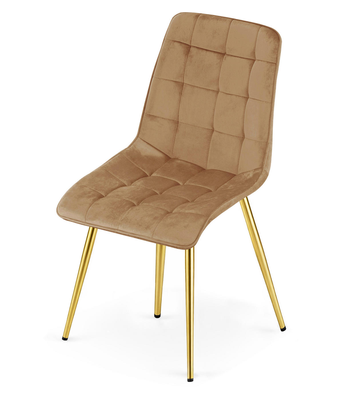 STUHL Braun 49x60 cm SPLIT Samtbezug - Braun, Metall (49/56/60cm)
